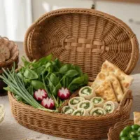 سبد نان و میوه و سبزی