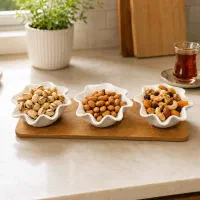 اردو تنقلات خوری پایه چوبی سه تایی
