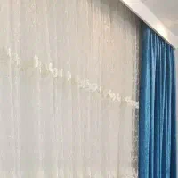 پرده پذیرایی بادستک وپشت پنجره ای