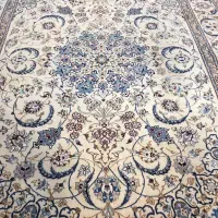 فرش نائین اصل 12 متری گل ابریشم