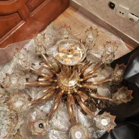 لوستر دوازده شاخه آبکاری طلا