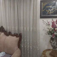 پرده کتون گل برجسته