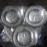 سینی و پیشدستی برنجی نقره‌ای
