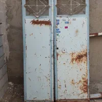 درب اهنی قدیمی کاملا سالم دولنگه