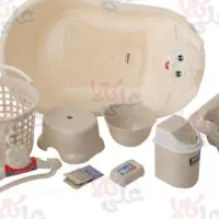 ست وان حمام نوزاد کرم رنگ