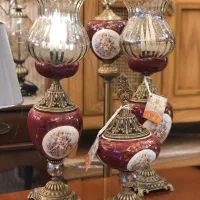 چراغ رو میزی فرشته زرشکی ست۳تیکه