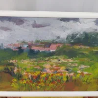 تابلو قاب نقاشی آبرنگی تمام کار دست و تابلو نوشته
