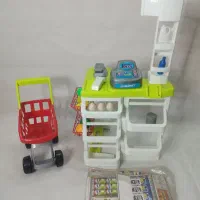 سوپر مارکت اسباب‌بازی بزرگ با بارکدخوان و چرخ خرید