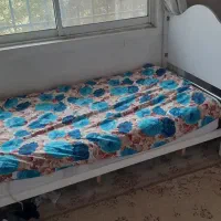 تخت یک نفره ام دی اف و فلز با تشک رویال