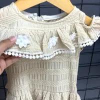 سارافان دخترانه پروانه ای پوشاک طلایی اصلی