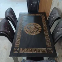 میز ناهارخوری ۶نفره و کامد دیواری وتوری پلیسه