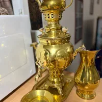 سماور زغالی برنجی دکوری