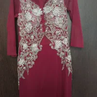 پیراهن زرشکی مجلسی سایز۴۲،۴۴