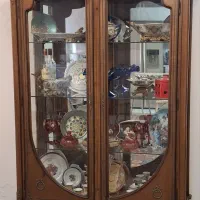 بوفه و ویترین چوب راش با تماما برنج کاری شده