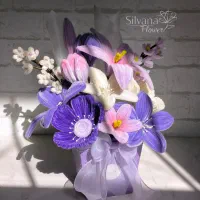 گل ماندگار مخملی از جنس پیپ پاک کن