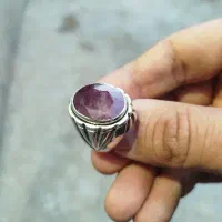 انگشتر نقره یاقوت برمه