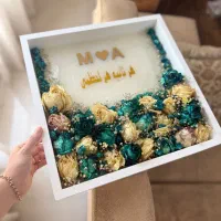 تابلو و ساعت جذاب با گل های خشک