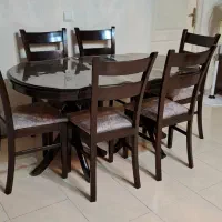 میز ناهارخوری شش نفره تمام چوب در حد نو