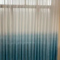 پرده دو رنگ سفید آبی نوی نو