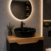 ساخت وسایل چوبی روشویی لوکس حمام و سرویس بهداشتی