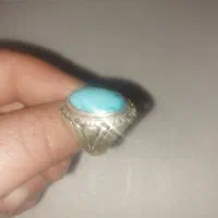 انگشتر فیروزه فاخر قدیمی دومهره 22 گرم