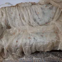 پرده حریر گل دار