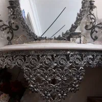 آینه شمعدون با کنسول آینه و سنگ سالم