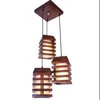 لوستر چوبی سه شاخه