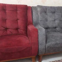 ست راحتی ۷ نفره طوسی قرمز،سالم و در حد نو