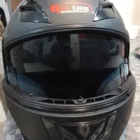 کلاه کاسکت مشکی مات رد لاین نو