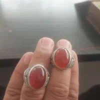 یک جفت انگشتر عقیق یمنی کاردست