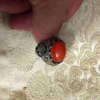 انگشتر نقره سنگین قدیمی رکاب دست ساز طاها حک شده