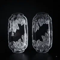 ظرف سرو یا جاکاردی گل یخی ژاپنی قدیمی 2 عددی