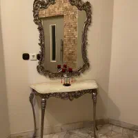 کنسول و آینه برنزی با سنگ مرمر