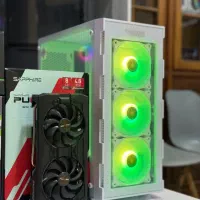 کیس گیمینگ RX5700XT + I512400F و قاب RGB سفید