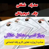 صدور جواز کسب خانگی/مدرک شغلی/مدرک فنی حرفه ای