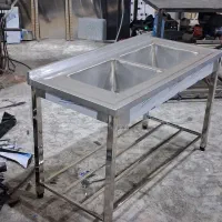 میزکاراستیل/سینک صنعتی/کابینت استیل/وان شستشو