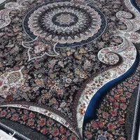 فرش ۱۲متری جفت هزارشانه سورمه ای زیبا