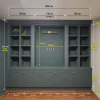 تی وی وال ـ کتابخانه ساخته شده آماده نصب