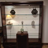 ویترین چوب و چرم ۲ طرفه