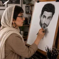 طراحی و آموزش چهره سیاه قلم هایپررئال