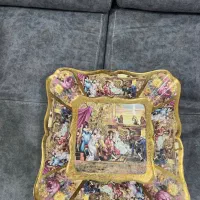 ظرف جا میوه ای قدیمی  لیموگل کستل وتعدادی ظروف