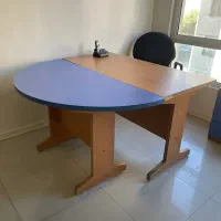 میز کارمندی سه تیکه با فایل و ۱ صندلی چرمی و کمد