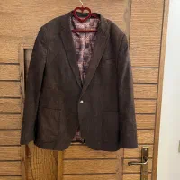 کت تک مردانه قهوه ای تماما آستر دوزی پارچه ترک