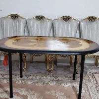 میز و 4 صندلی نو به همراه روکش صندلی