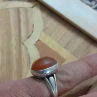 انگشتر عقیق یمن کهنه پرتقالی