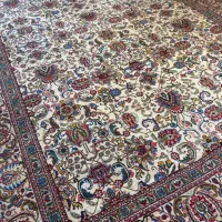 فرش دستباف ۱۴ متری گل ابریشم کاشمر گل فرنگ