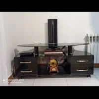 میز تلویزیون شیشه ای رنگ مشکی