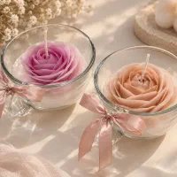 شمع گل دستساز فنجونی