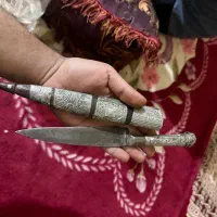 چاقوی بشکردی با رو پوش نقره قدیمی